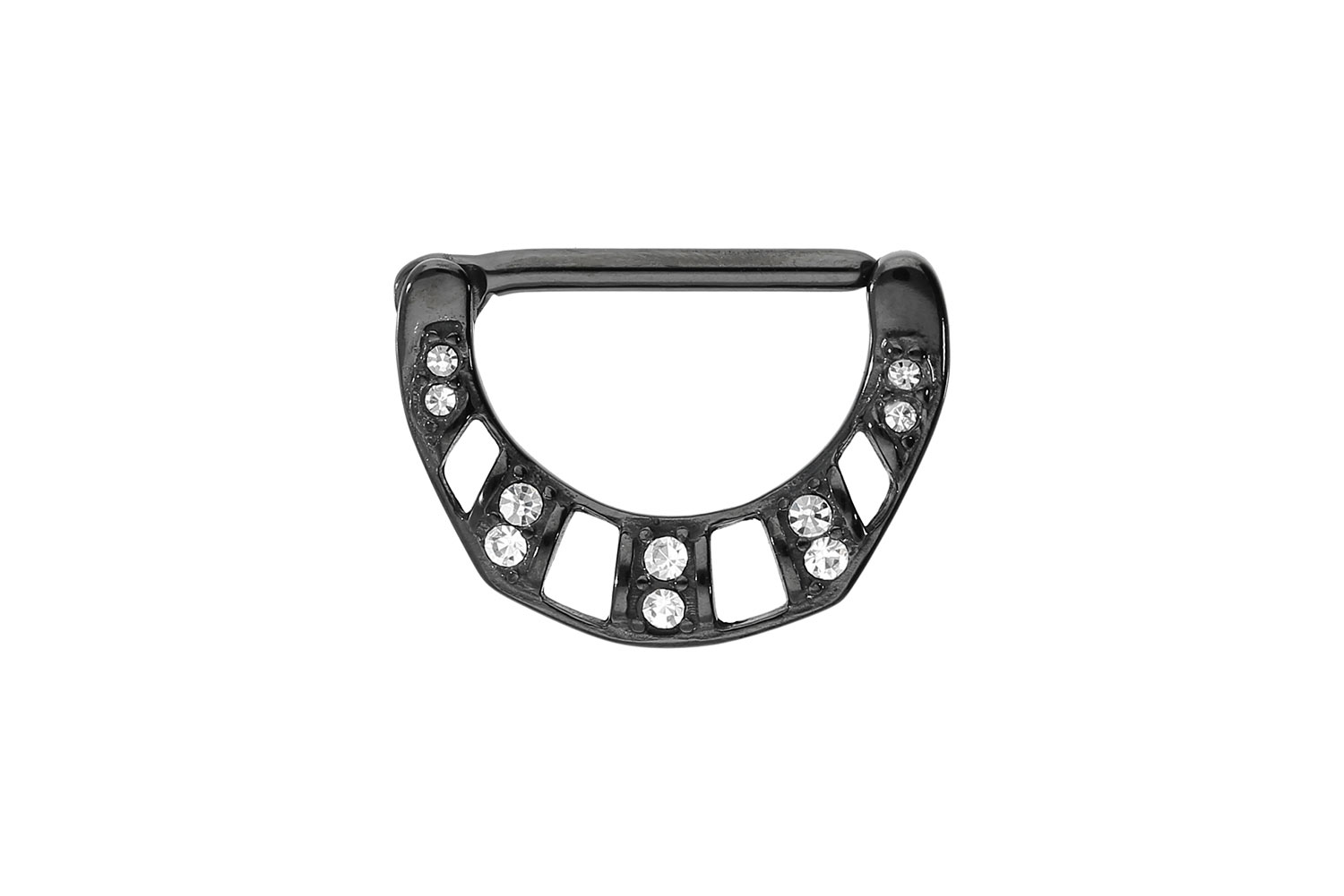 Chirurgenstahl Nippelpiercing Clicker 10 KRISTALLE ++SALE++